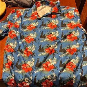 Men's Blue San Diego Gulls Casual Button Down Shirt